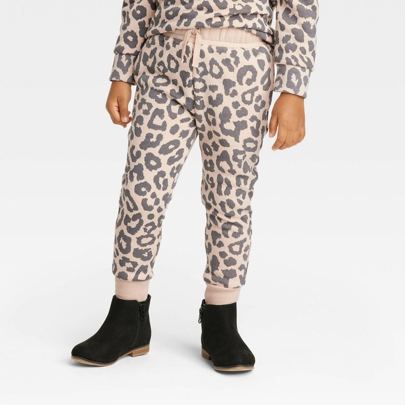Grayson Mini Toddler Girls' Leopard Drawcord Jogger Pants - Brown | Target