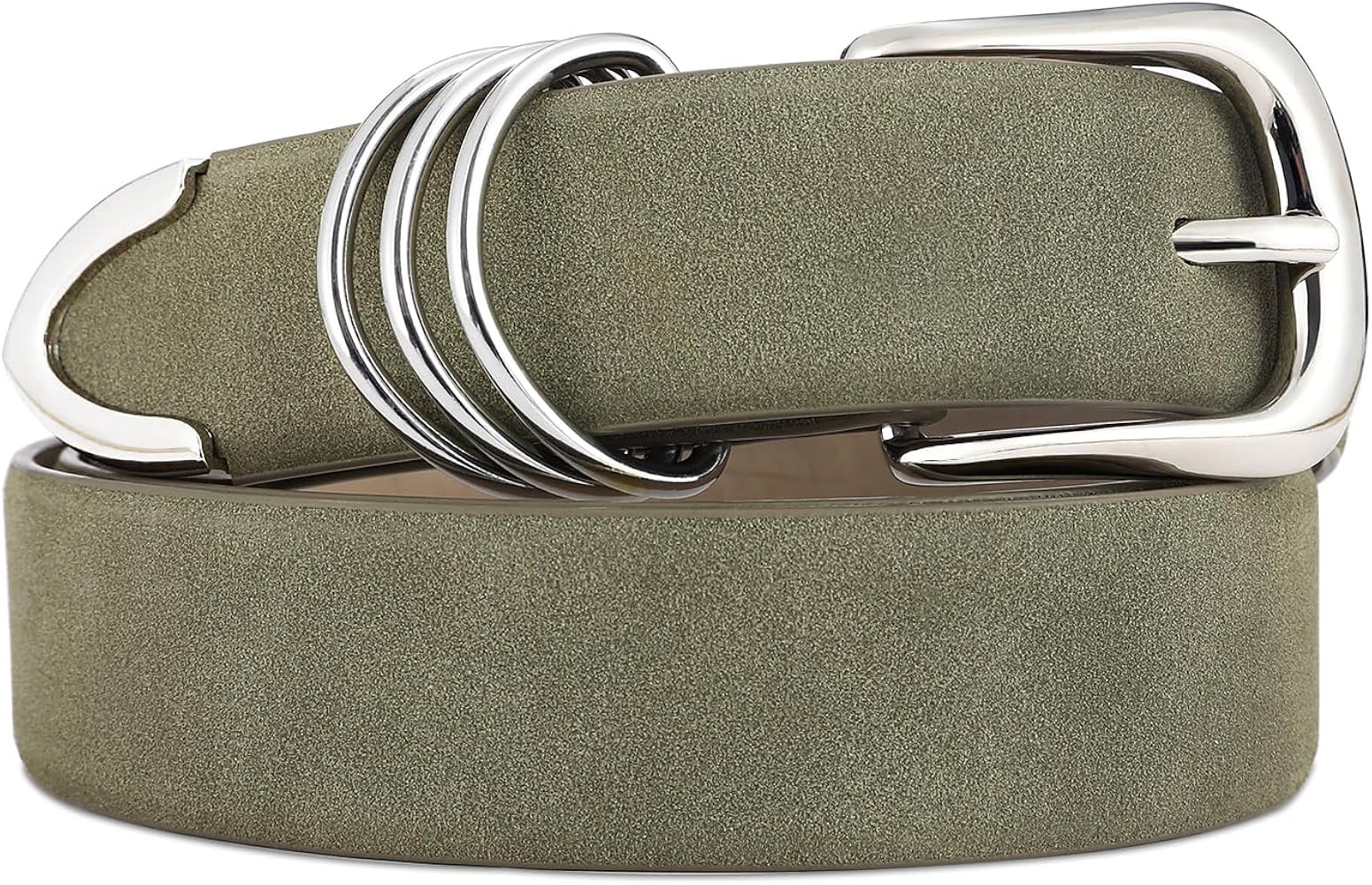 Women's Leather Belts with Gold Buckle Fashion Leather Waist Belt Elegant Ladies Belts for Jeans ... | Amazon (US)