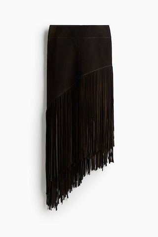 H & M - Fringed Suede Skirt - Brown | H&M (AU)