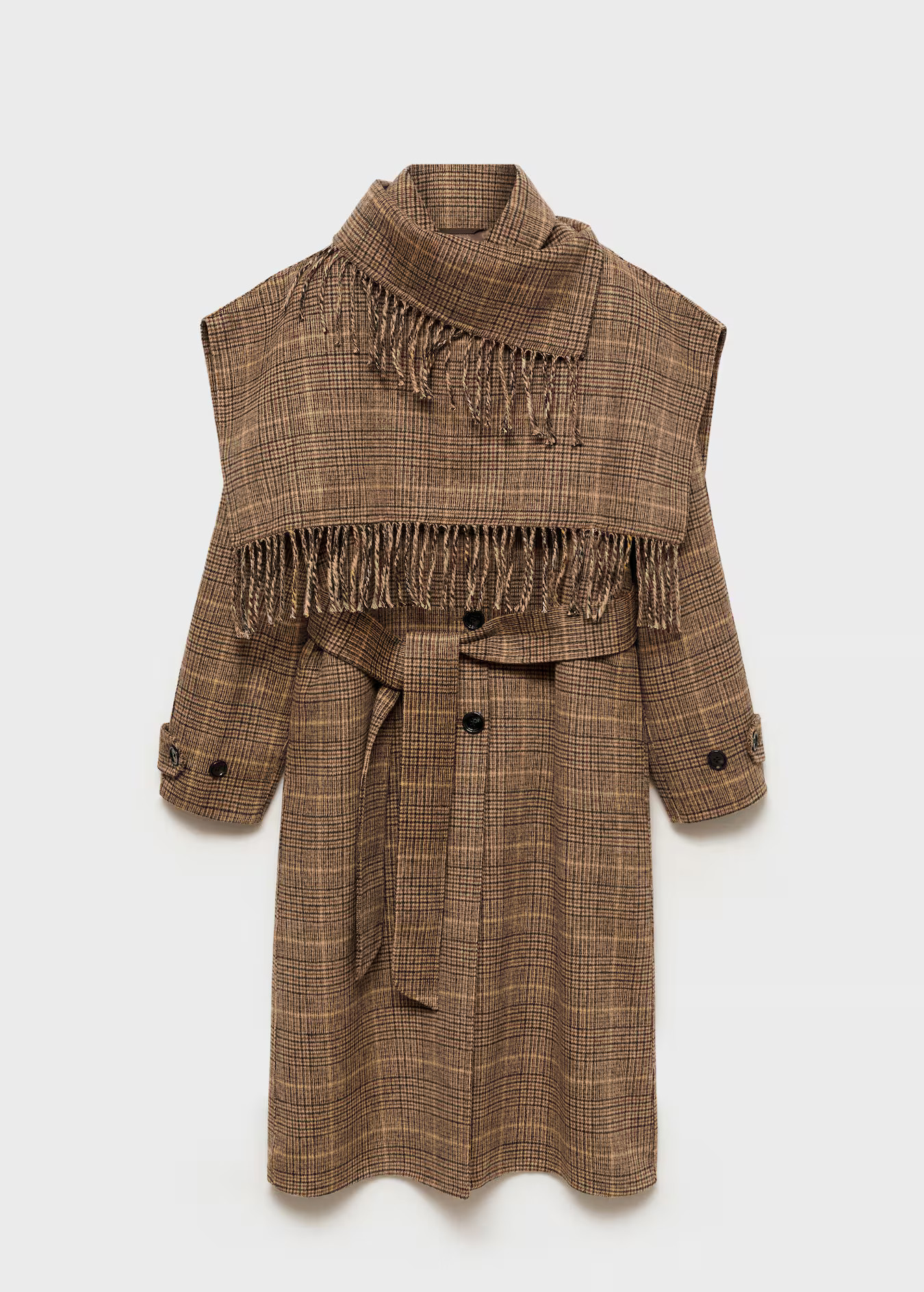 Wollmantel mit Mikro-Hahnentrittmuster - Damen | MANGO Deutschland | Mango EU