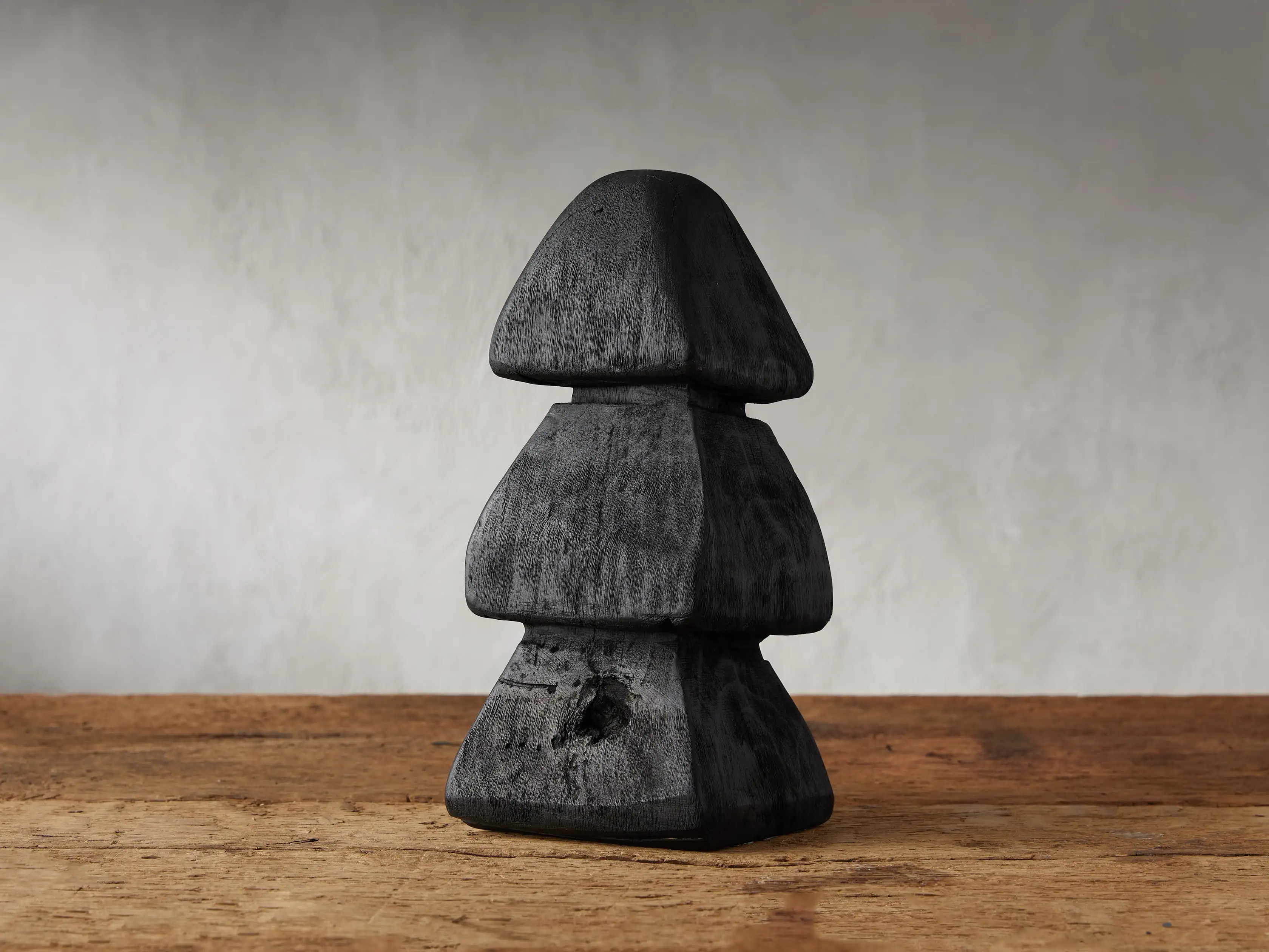 Wooden Chainsaw Tree in Black | Arhaus
