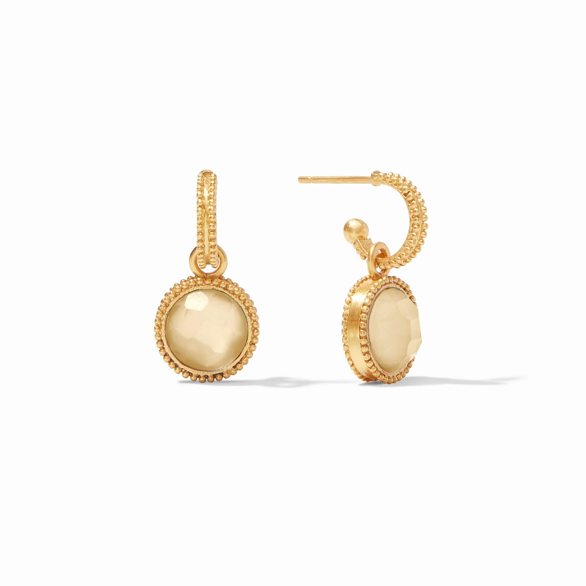 Fleur-de-Lis Gold Hoop & Charm Earrings | Julie Vos | Julie Vos