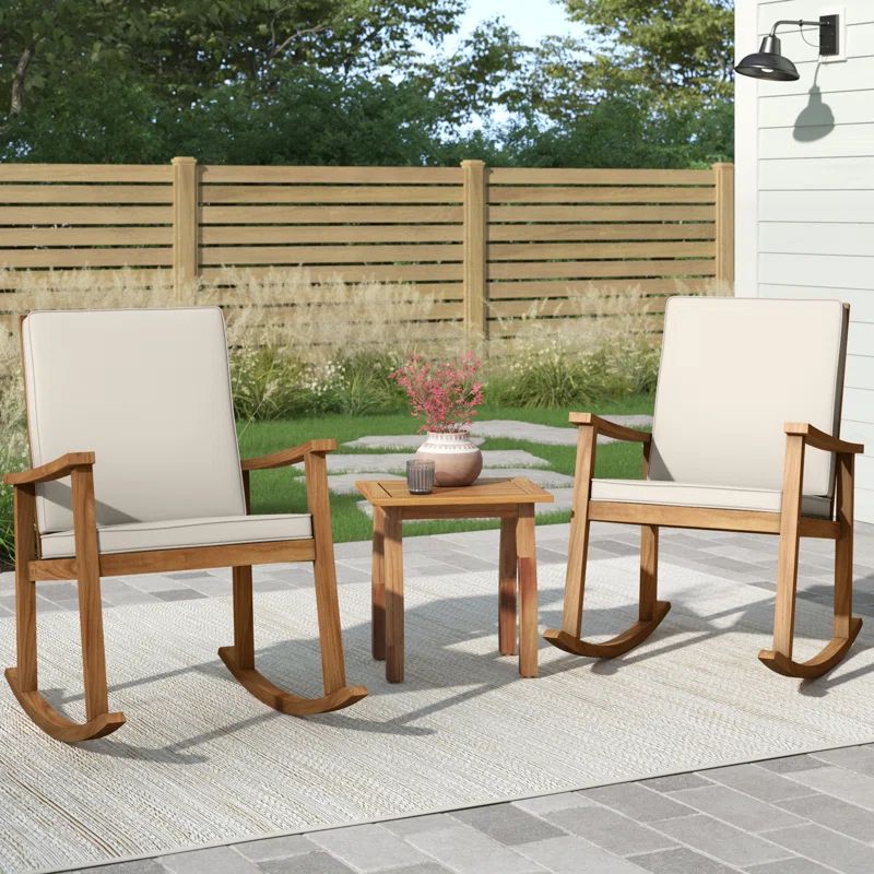 Wilma Solid Wood 2 - Person Seating Group with Cushions | Wayfair North America