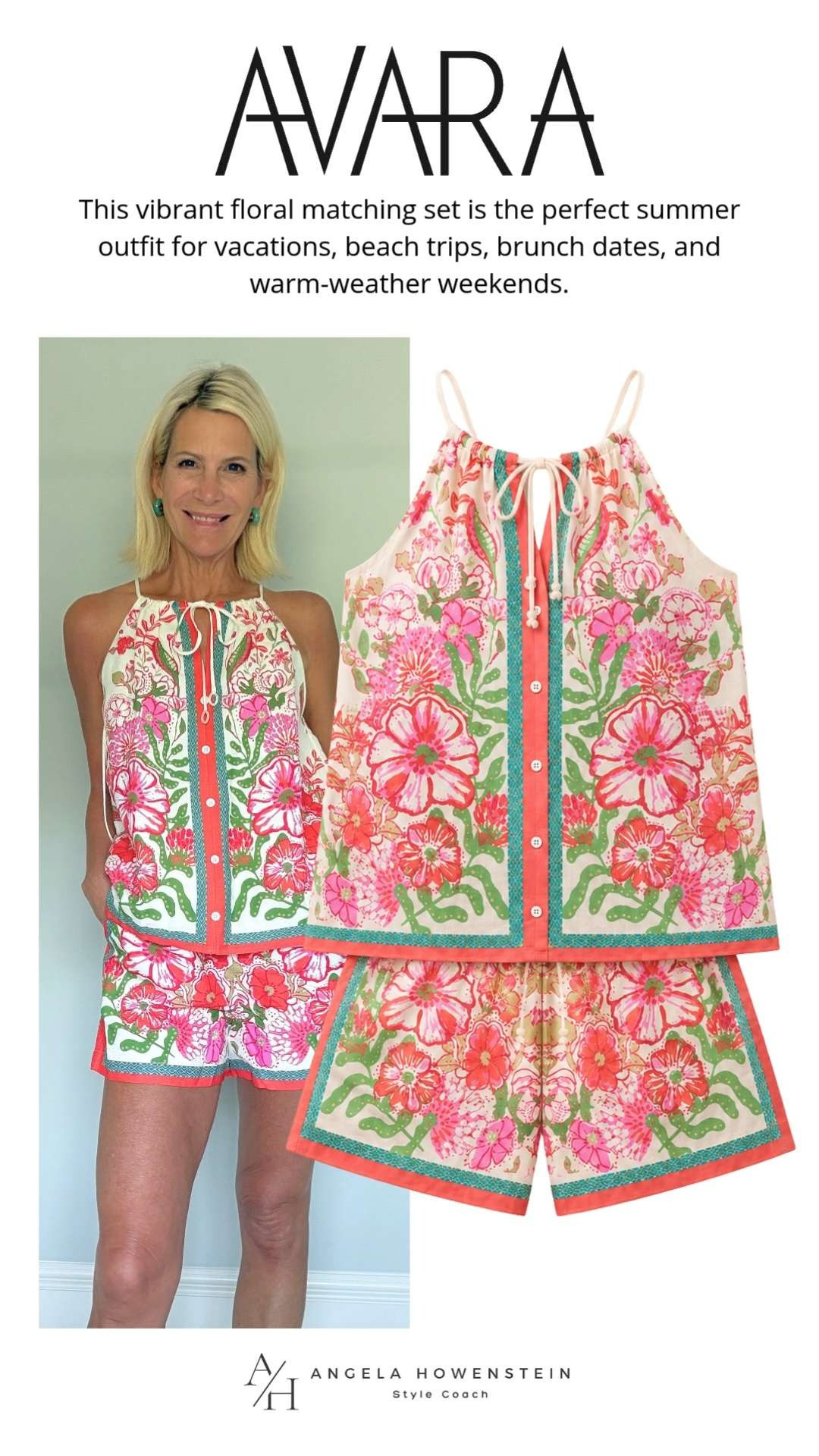 Colorful Floral Matching Set for Summer.  

 #LTKootd #LTKSeasonal #LTKOver40