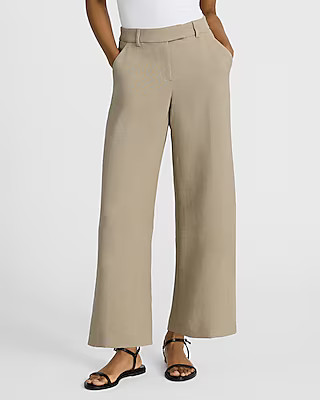 Editor Mid Rise Cropped Wide Leg Pant | Express