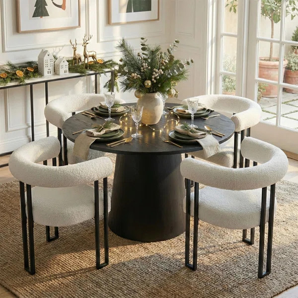 Chealsy 5-Piece Metoyer Round Dining Table Sets | Wayfair North America