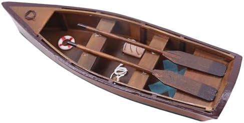 Handcrafted Wooden Rowboat Model with Oars, Vintage Decorative Miniature Boat for Home Decor, Nau... | Amazon (US)