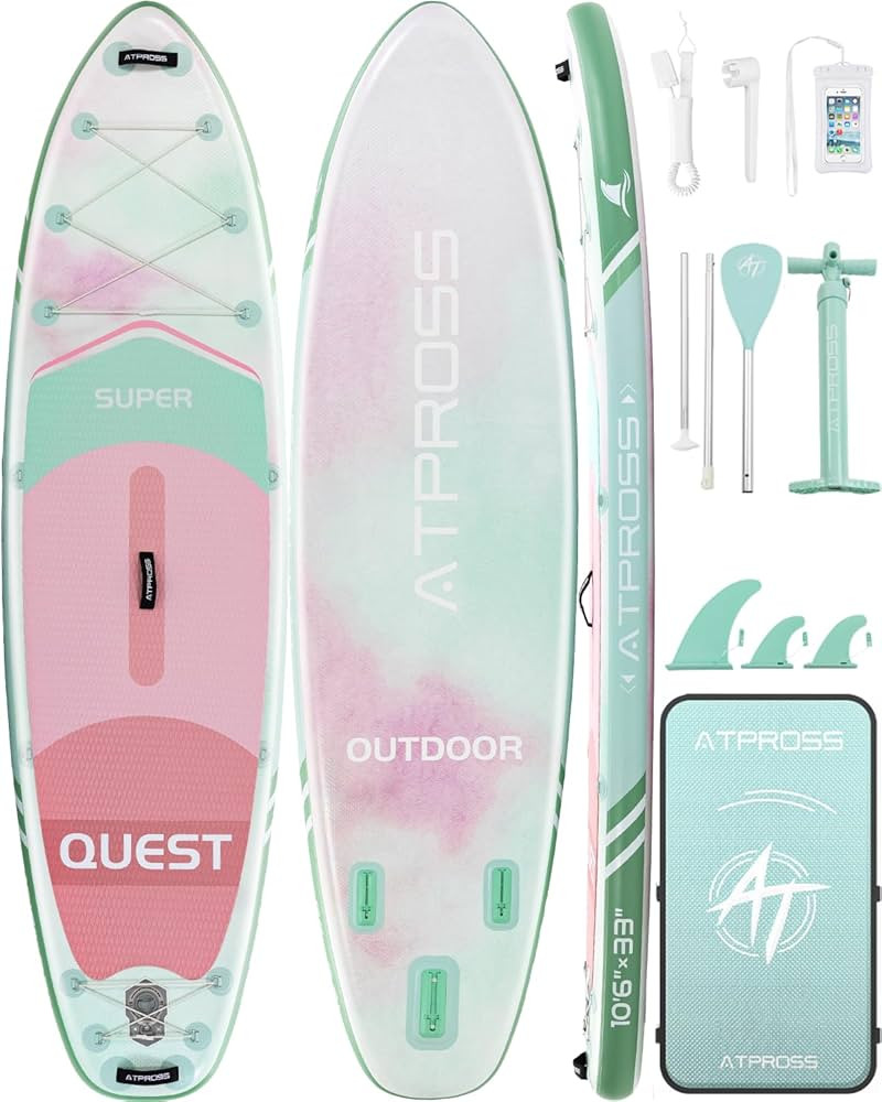 10'6''x33''Inflatable Stand Up Paddle Board, 400lbs Extra Wide Stand Up Paddleboard with Kayak Se... | Amazon (US)
