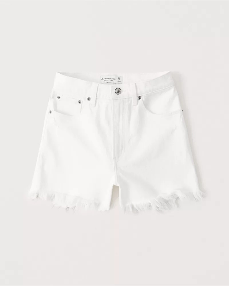 Curve Love High Rise 4 Inch Mom Shorts | Abercrombie & Fitch (US)