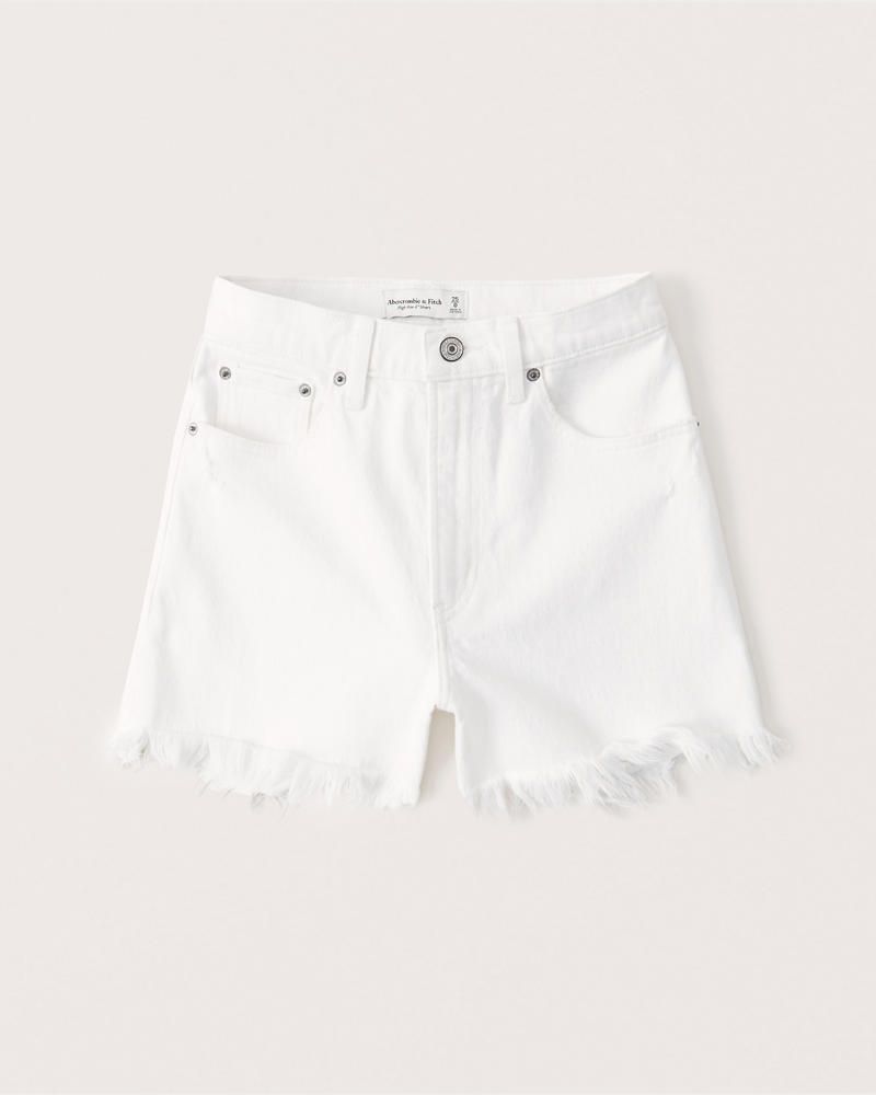 Curve Love High Rise 4 Inch Mom Shorts | Abercrombie & Fitch (US)