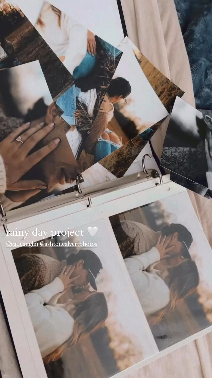 My rainy day project, Engagement Album! 🤍💍 

photo album with sticky pages made this so easy and fun, all from Hobby Lobby 
#scrapbook #wedding #artproject 

#LTKwedding