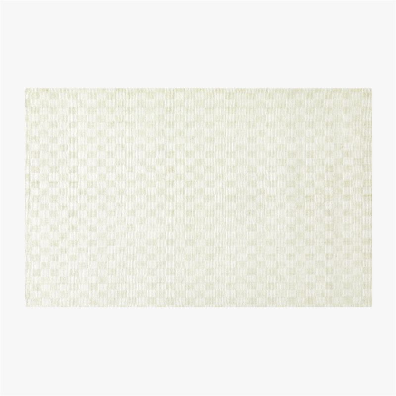 Stassi Warm White Check New Zealand Wool and Jute Area Rug 5'x8' | CB2 | CB2