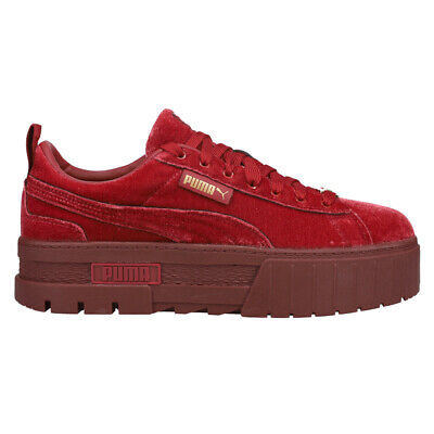 Puma Mayze Velvet Logo Platform  Womens Red Sneakers Casual Shoes 384223-01  | eBay | eBay US