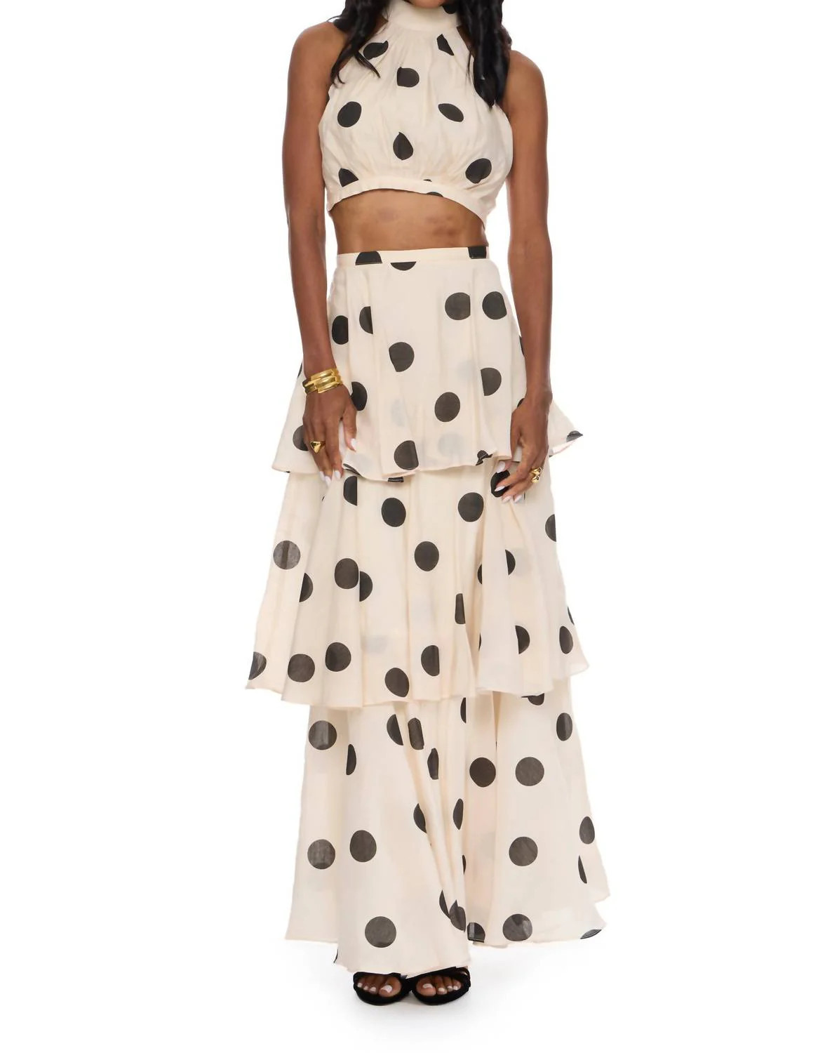 Jazz Polka Dot Skirt Set In Ivory | Shop Simon