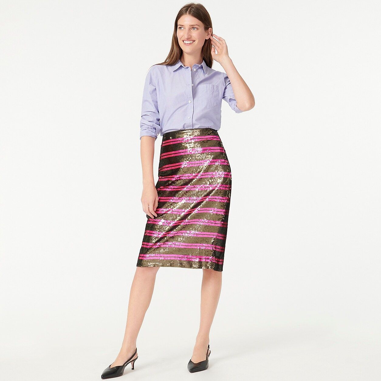 Pencil skirt in sequin stripe | J.Crew US
