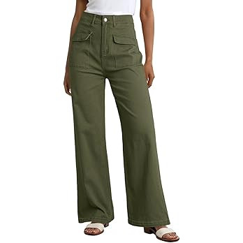 Dokotoo Women's Cargo Baggy Wide Leg High Waist Casual Stretch Pants | Amazon (US)