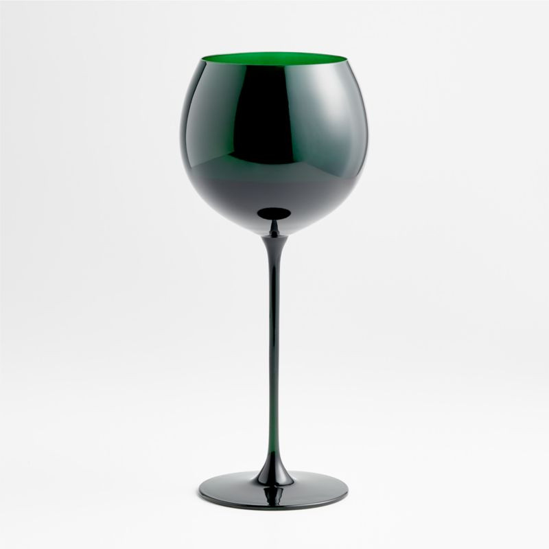 Camille Holiday Green Long-Stem Christmas Wine Glass + Reviews | Crate & Barrel | Crate & Barrel