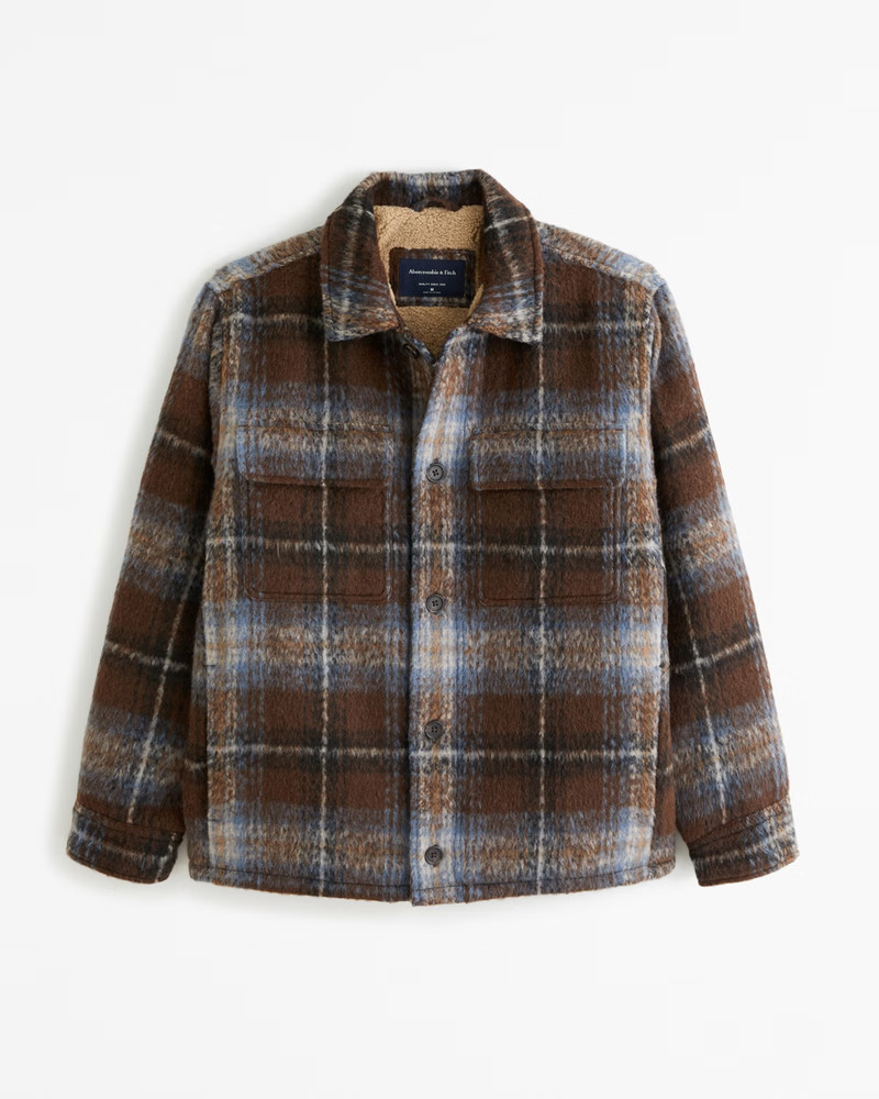 Sherpa-Lined Shirt Jacket | Abercrombie & Fitch (US)