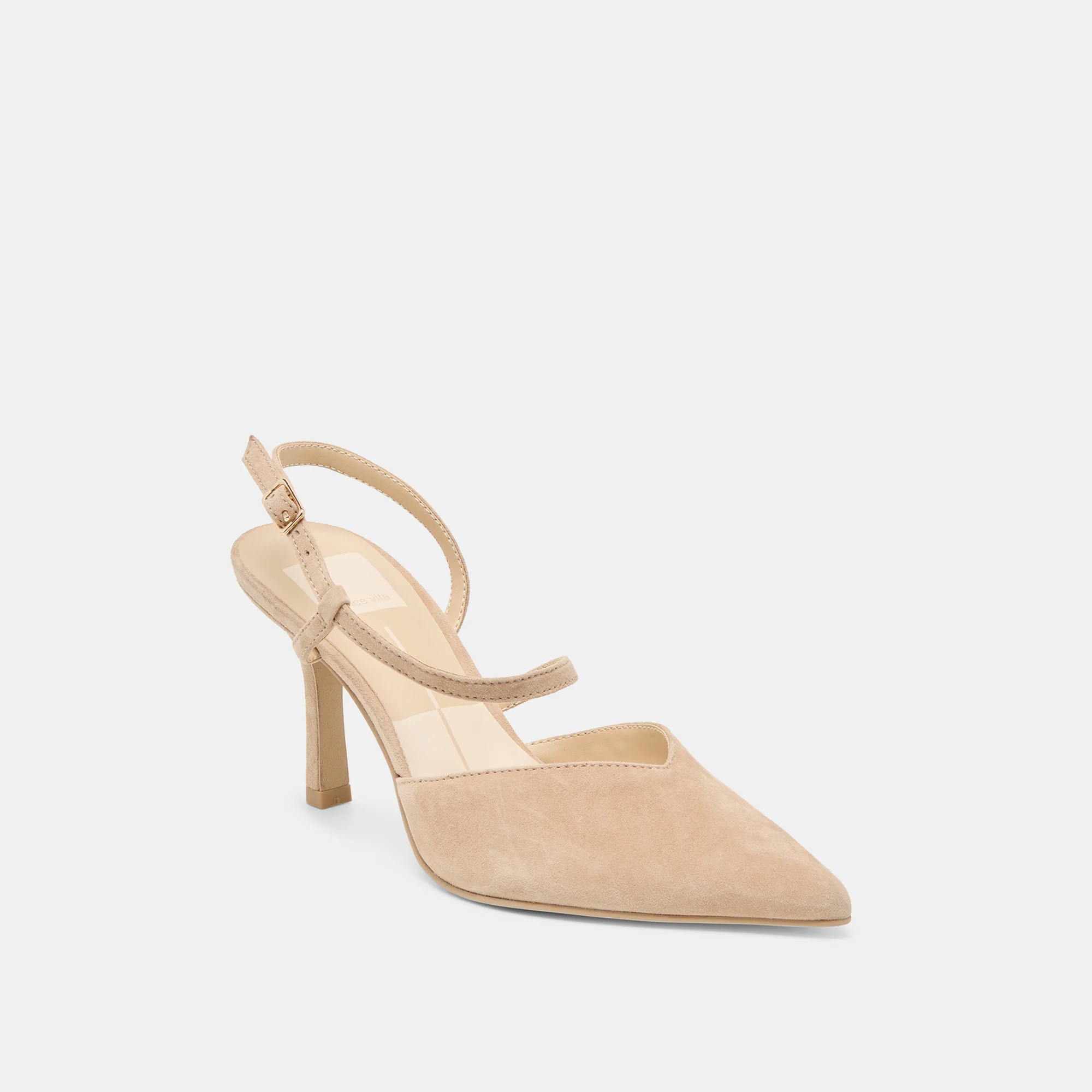 Kamra Heels Camel Suede | DolceVita.com