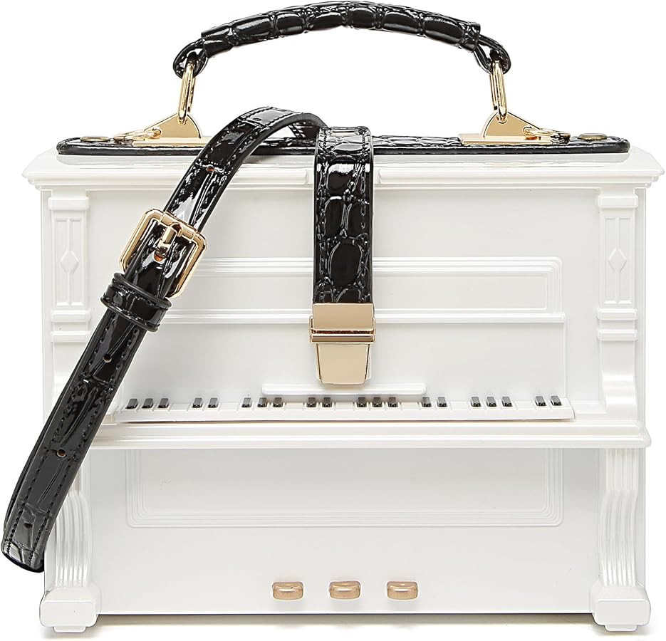 Women Acrylic Piano Shaped Crossbody Shoulder Bag Handbag Piano Purse | Amazon (US)