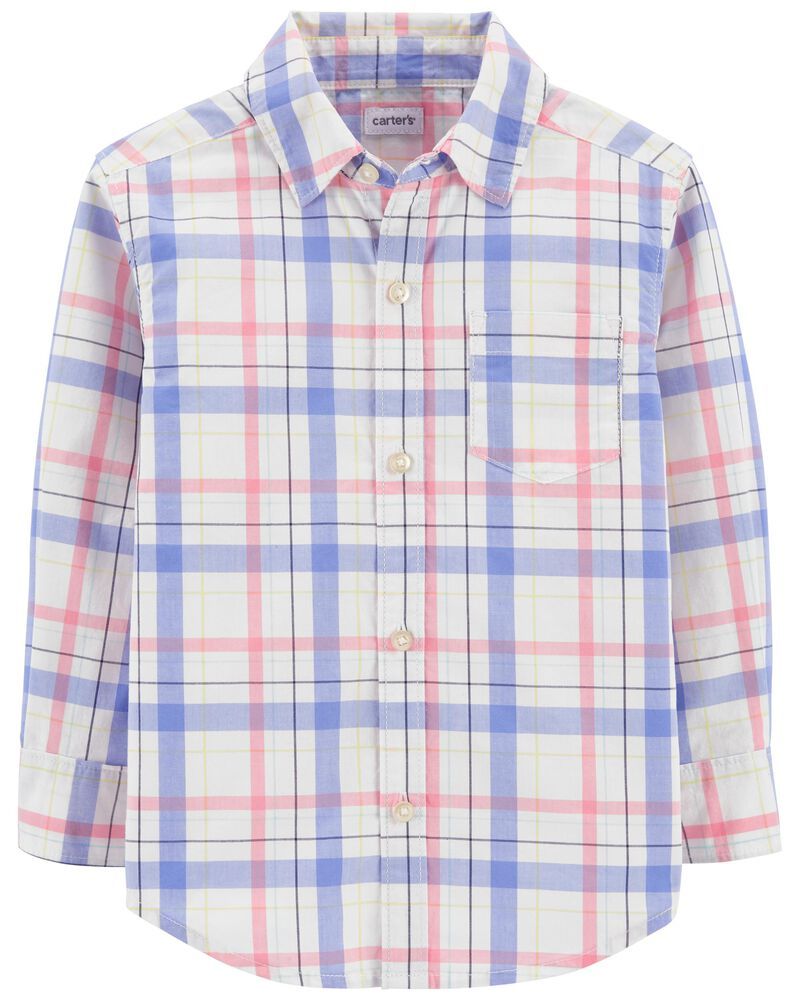 Plaid Poplin Button-Front Shirt | Carter's