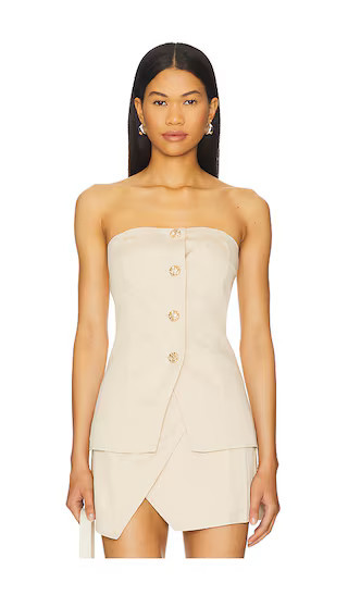 SNDYS Emilie Strapless Top in Cream. - size S | Revolve Clothing (Global)