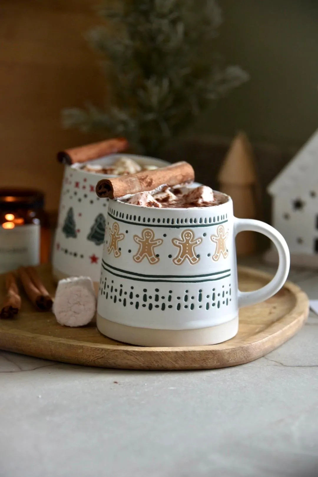 Gingerbread Man Mug Ceramic Christmas Cup stoneware Tankard embossed Birthday Present Gift for He... | Etsy (US)