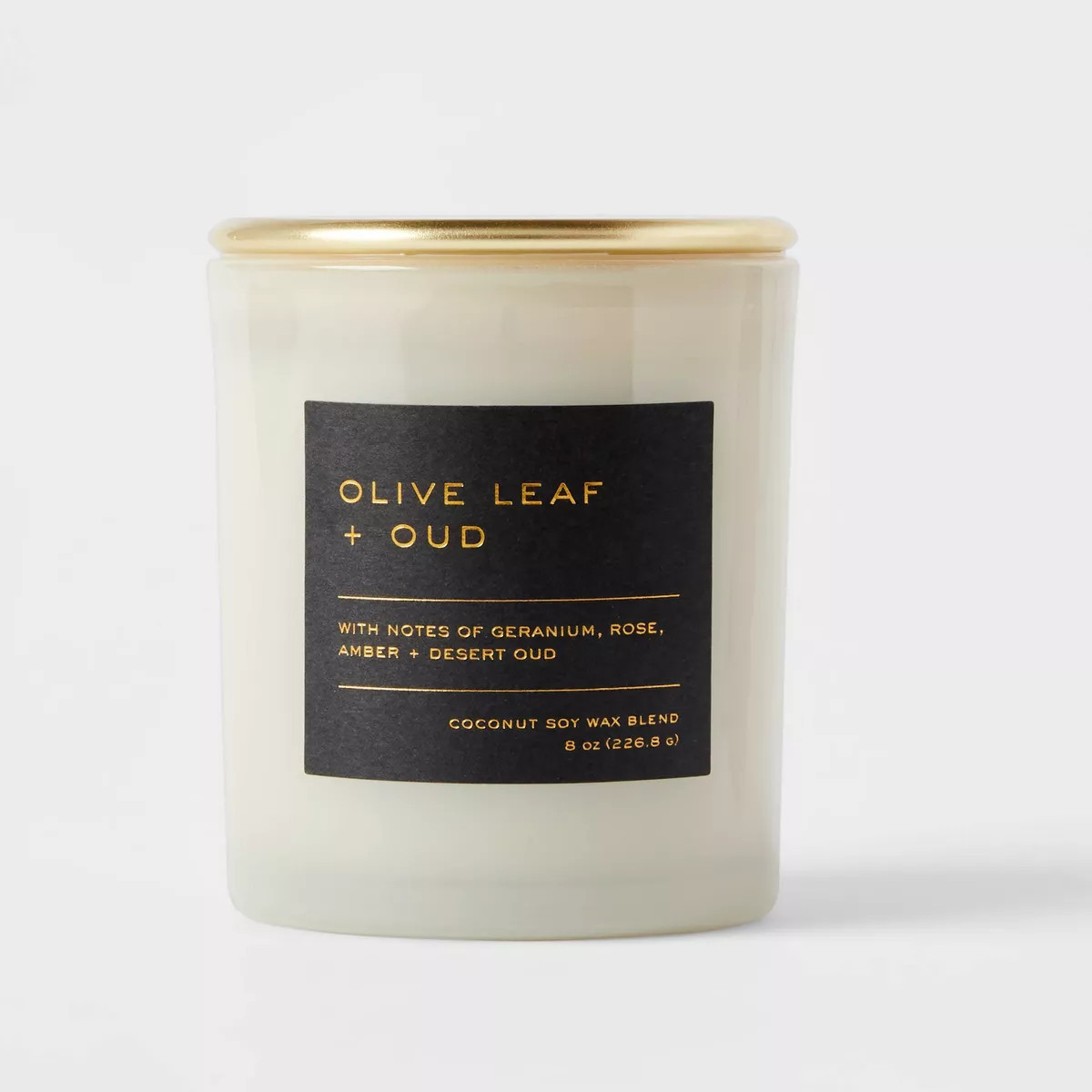 8oz Lidded Glass Jar Black Label Olive Leaf and Oud Candle - Threshold™: Soy & Coconut Wax Blen... | Target
