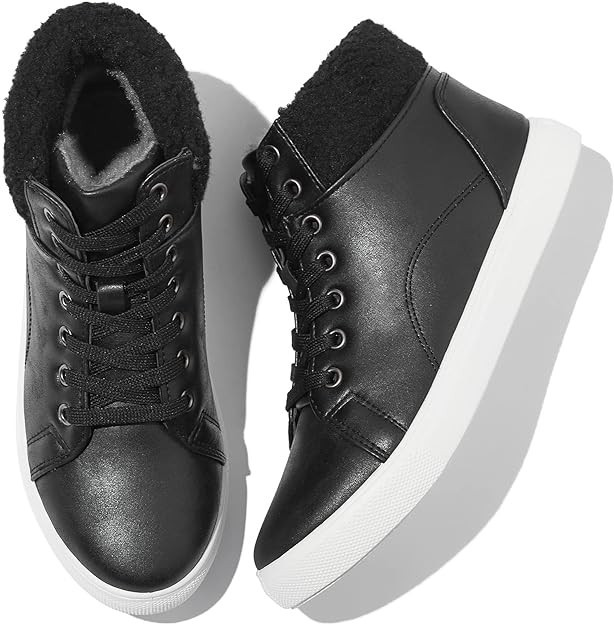 Adokoo Ankle Boots For Women Winter Boots High Top Sneakers Combat Boots Lace Up Short Booties Sn... | Amazon (US)