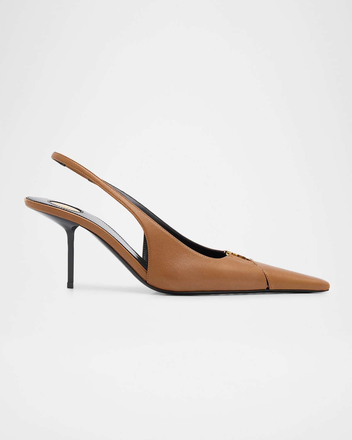 75mm Babylone Leather YSL Slingback Pumps | Neiman Marcus