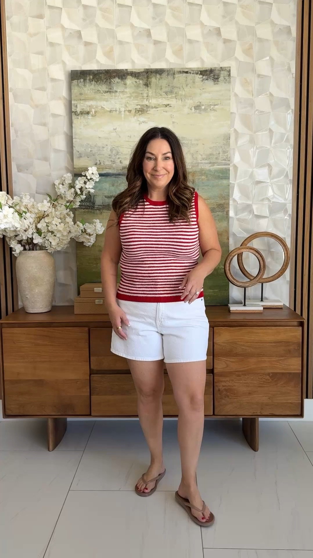 These Abercrombie White Dad Shorts and Crochet Red and White Striped Shell are perfect for summer! | Wearing top tts, L and Shorts, 31/12

#LTKSeasonal #LTKOver40 #LTKMidsize