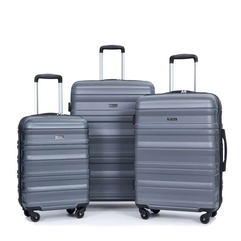 Tripcomp Hardside Luggage Set 3-Piece Set(21/25/29) Lightweight Suitcase 4-Wheeled Travel Case(Gr... | Walmart (US)