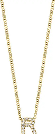 (123)12318k Gold Pavé Diamond Initial Pendant NecklaceBony Levy | Nordstrom