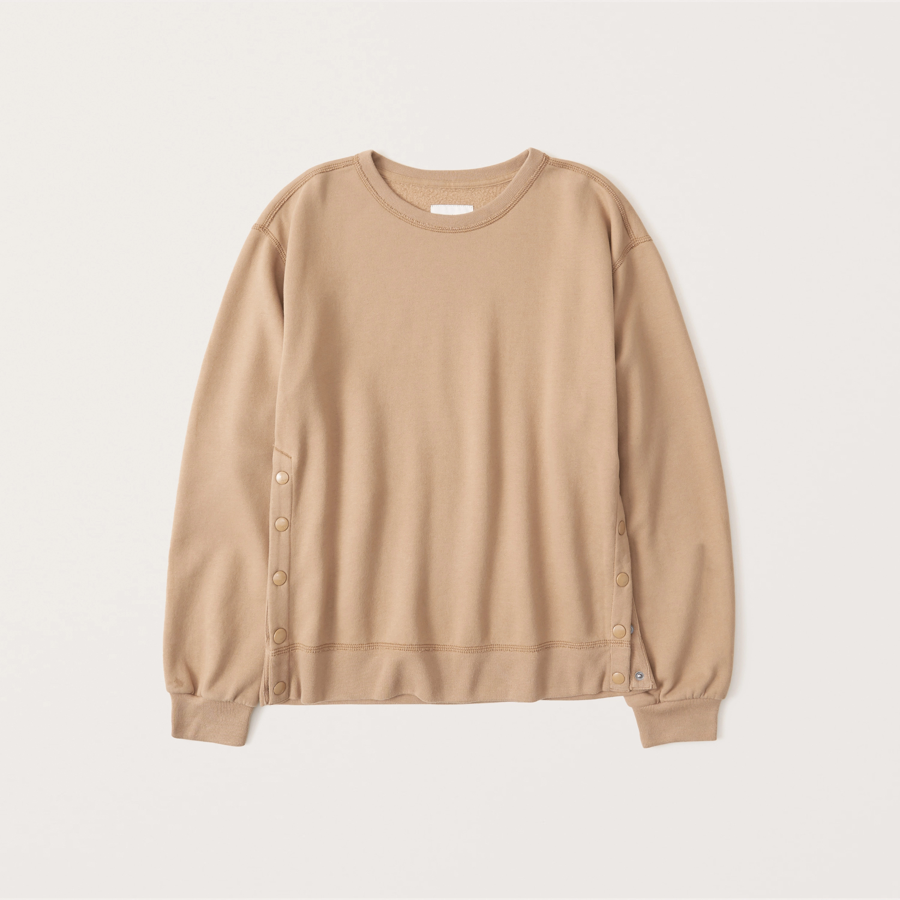 Women's Side-Snap Crewneck Sweatshirt | Women's Tops | Abercrombie.com | Abercrombie & Fitch (US)