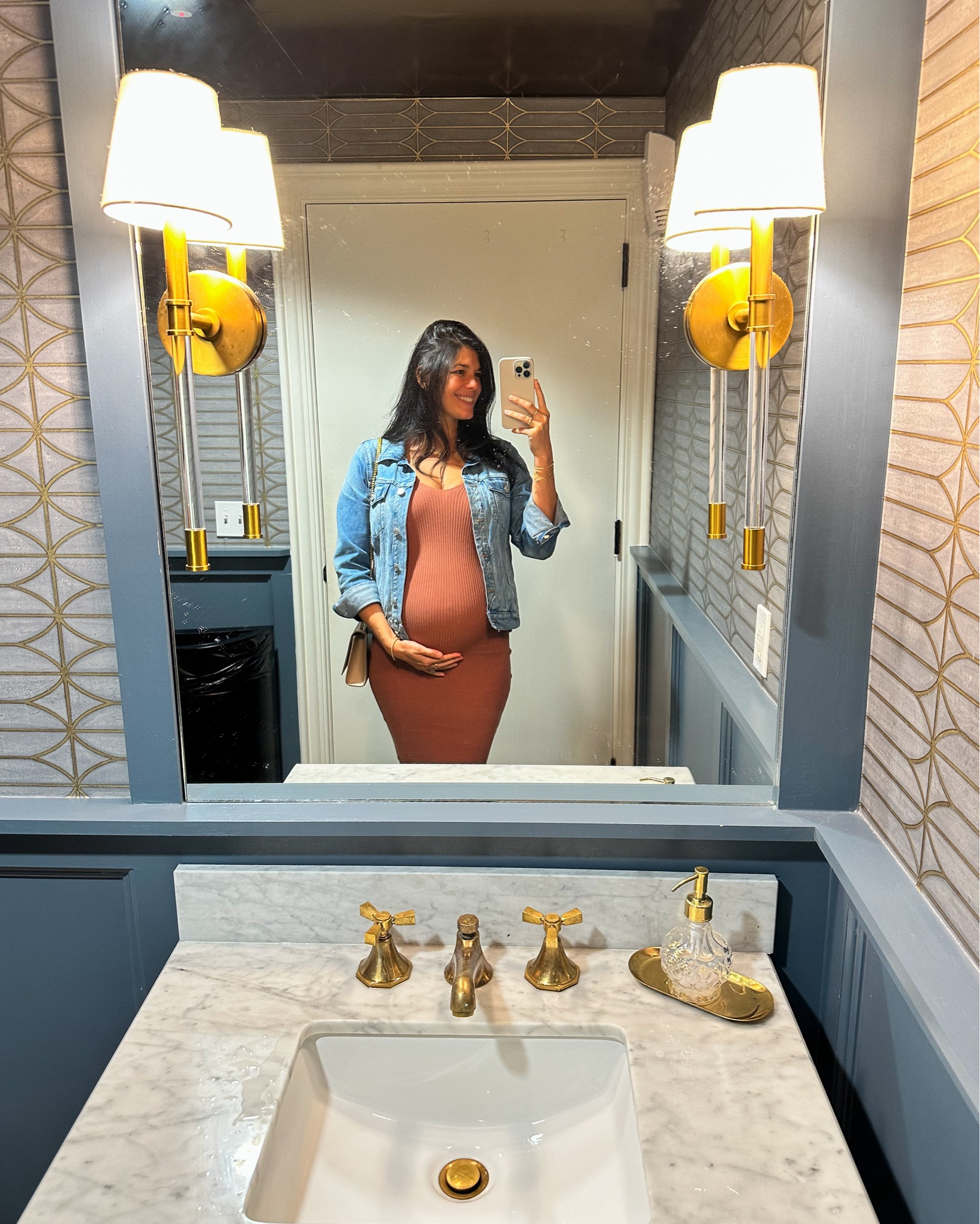 Love love this sleeveless sweater dress! 
Perfect color for the fall season, too! 
Currently 34 weeks, wearing size small. 
Fits the bump and the girls. Lol 
Paired with my Jean jacket for a light layer. 

#maternitystyle #sweaterdress #jeanjacket #transitionalstyle

#LTKFindsUnder100 #LTKBump