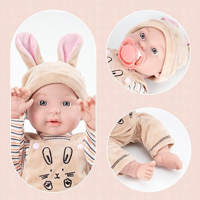 Amazon.com: 18" Washable Reborn Baby Doll - Realistic Handmade Silicone Doll with Doll Accessorie... | Amazon (US)