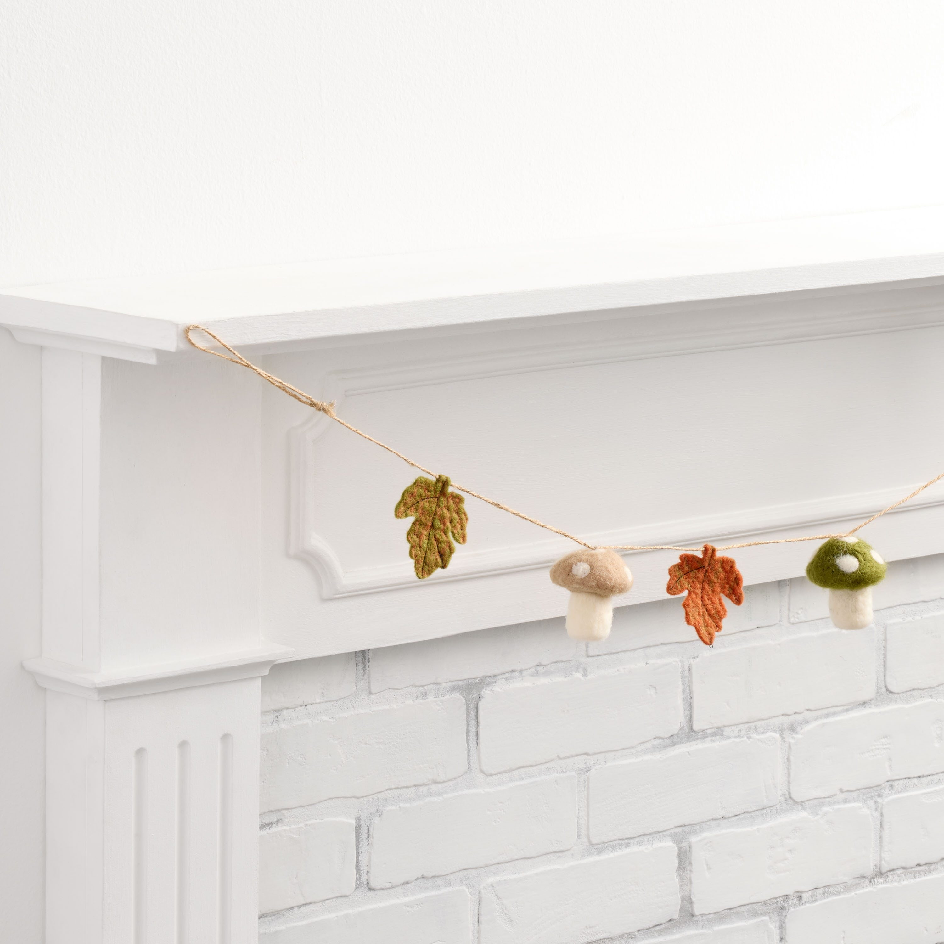 Wool Mushroom and Leaf Garland | World Market