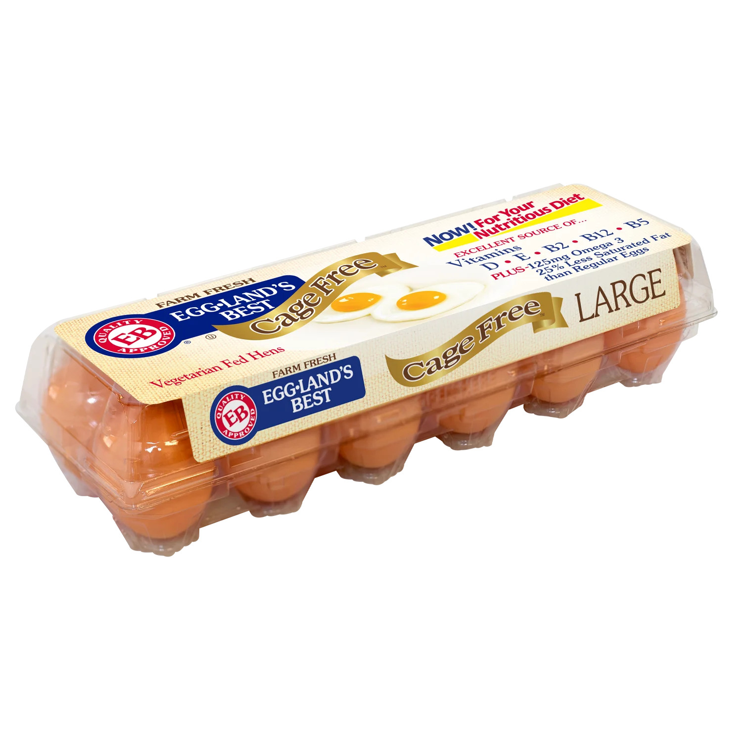 Eggland's Best Farm Fresh Cage Free Large, Brown, Grade A Eggs, 12ct. | Walmart (US)