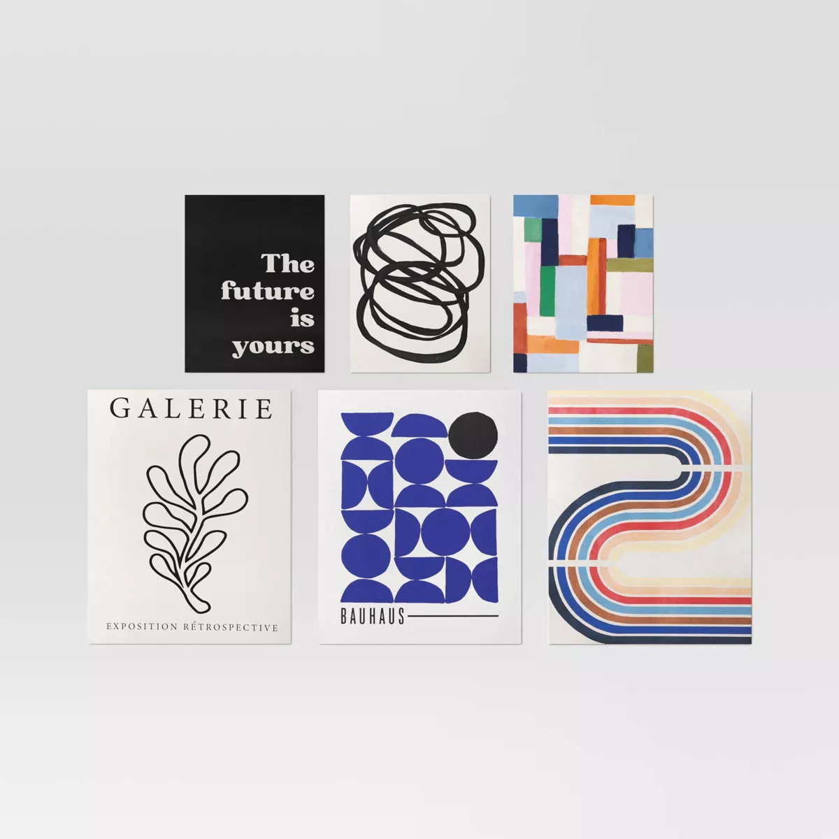 Set of 6 Printed Posters for Dorm Room with Adhesive Modern Movement - Room Essentials™ | Target