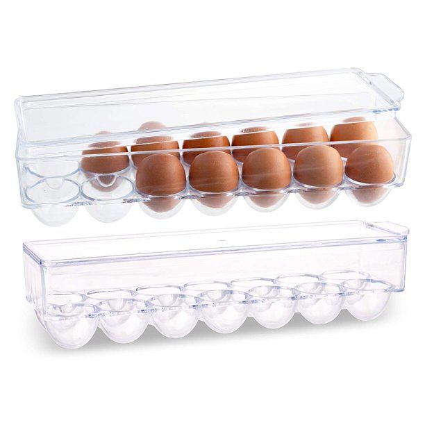 Homeries Stackable Egg Tray Holder (Holds 12 Eggs) for Refrigerator - Dozen Eggs Storage Containe... | Walmart (US)