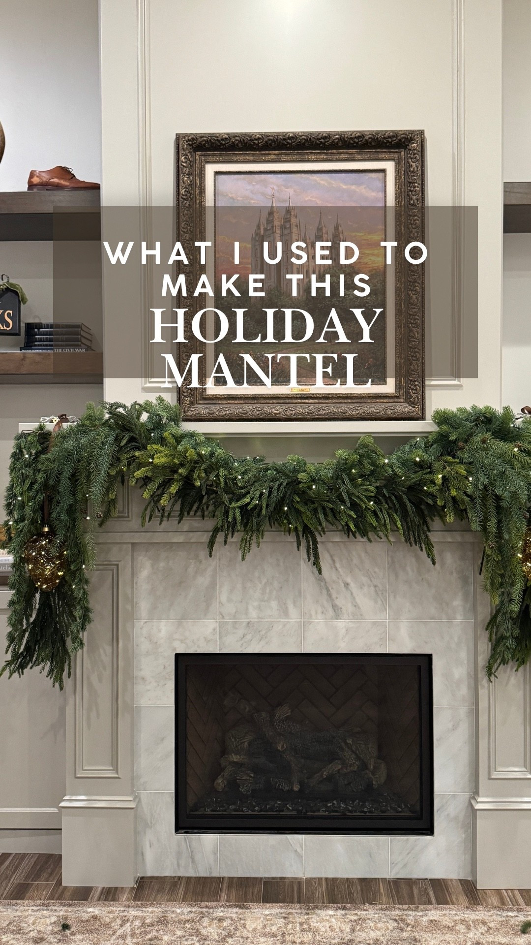 Layers of greenery and two LED pine corn ornaments make this mantel so pretty. Use code BUILDINGUTAH15 to save 15% on the Gatehouse items  

#LTKHoliday #LTKHome