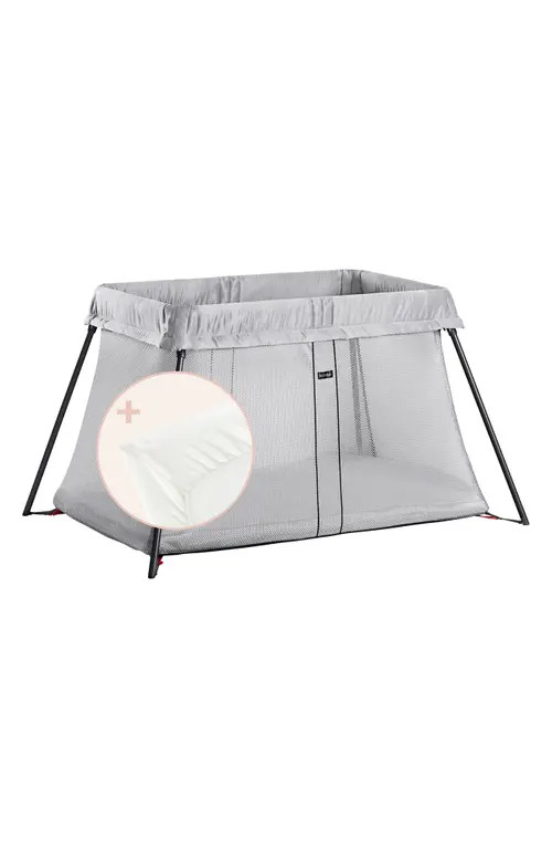 BabyBjörn Travel Crib & Sheet Bundle in Silver at Nordstrom | Nordstrom