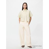 Uniqlo - Jersey Barrel Leg Trousers (longer) - Off White | UNIQLO (UK)