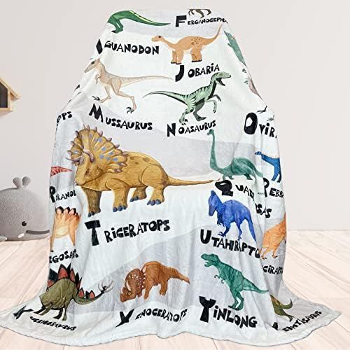 Dinosaur Throw Blanket for Boys-Flannel Plush Soft Warm Blanket Blue Dinosaur Blanket Throw Blank... | Amazon (US)