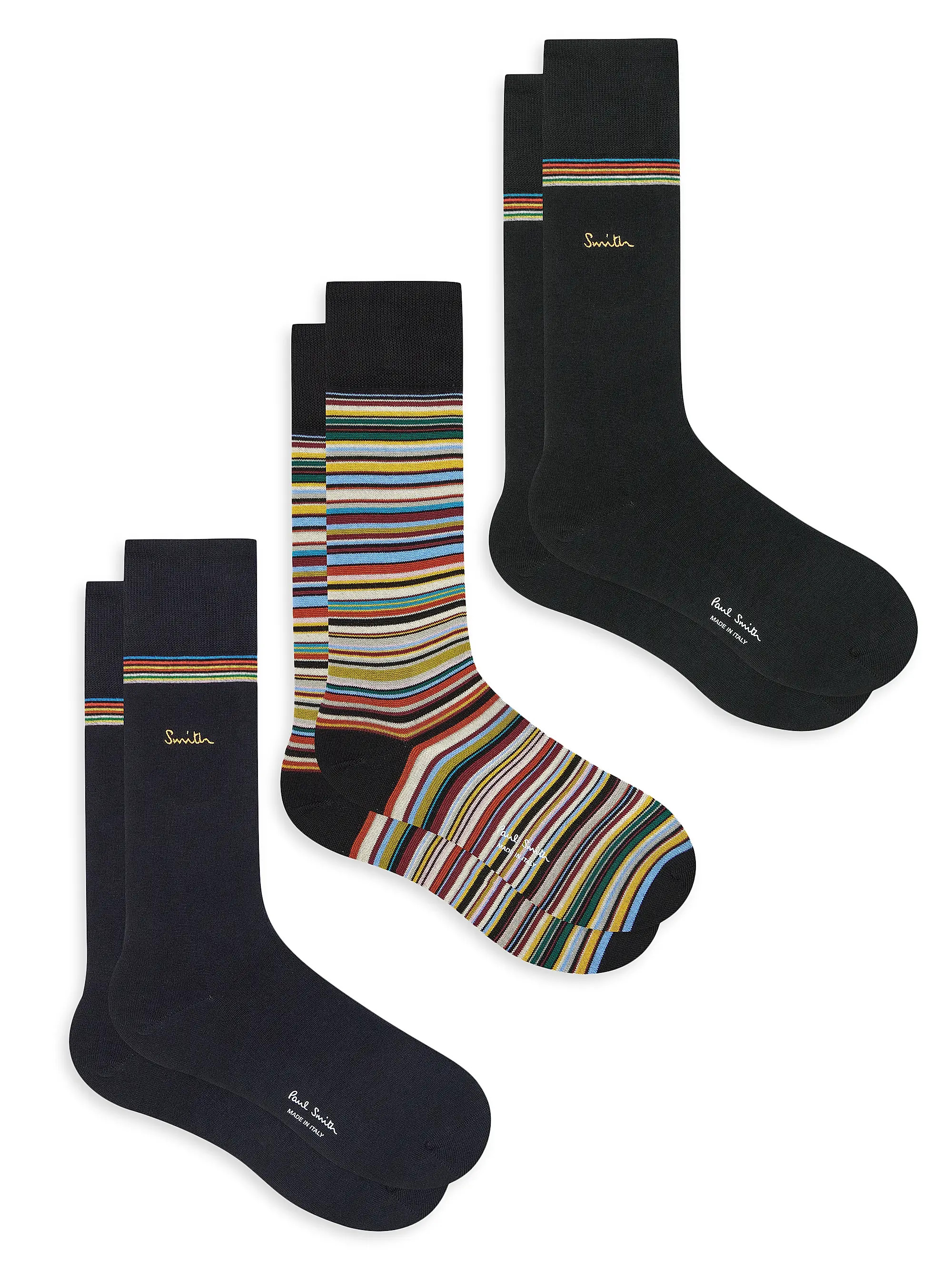 Paul Smith Gold Signature 3-Pack Socks | Saks Fifth Avenue | Saks Fifth Avenue