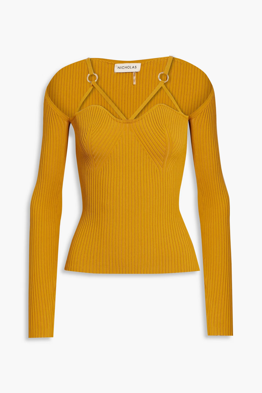 Janine ring-embellished ribbed-knit top | The Outnet (US and CA)