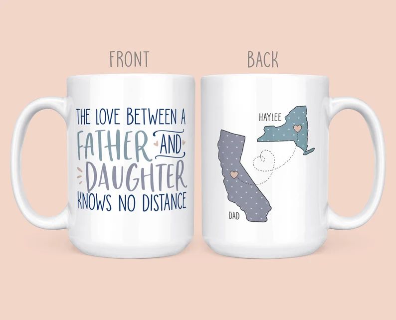 Fathers Day Gift From Daughter - The Love Between A Father And Daughter Knows No Distance Mug - L... | Etsy (US)