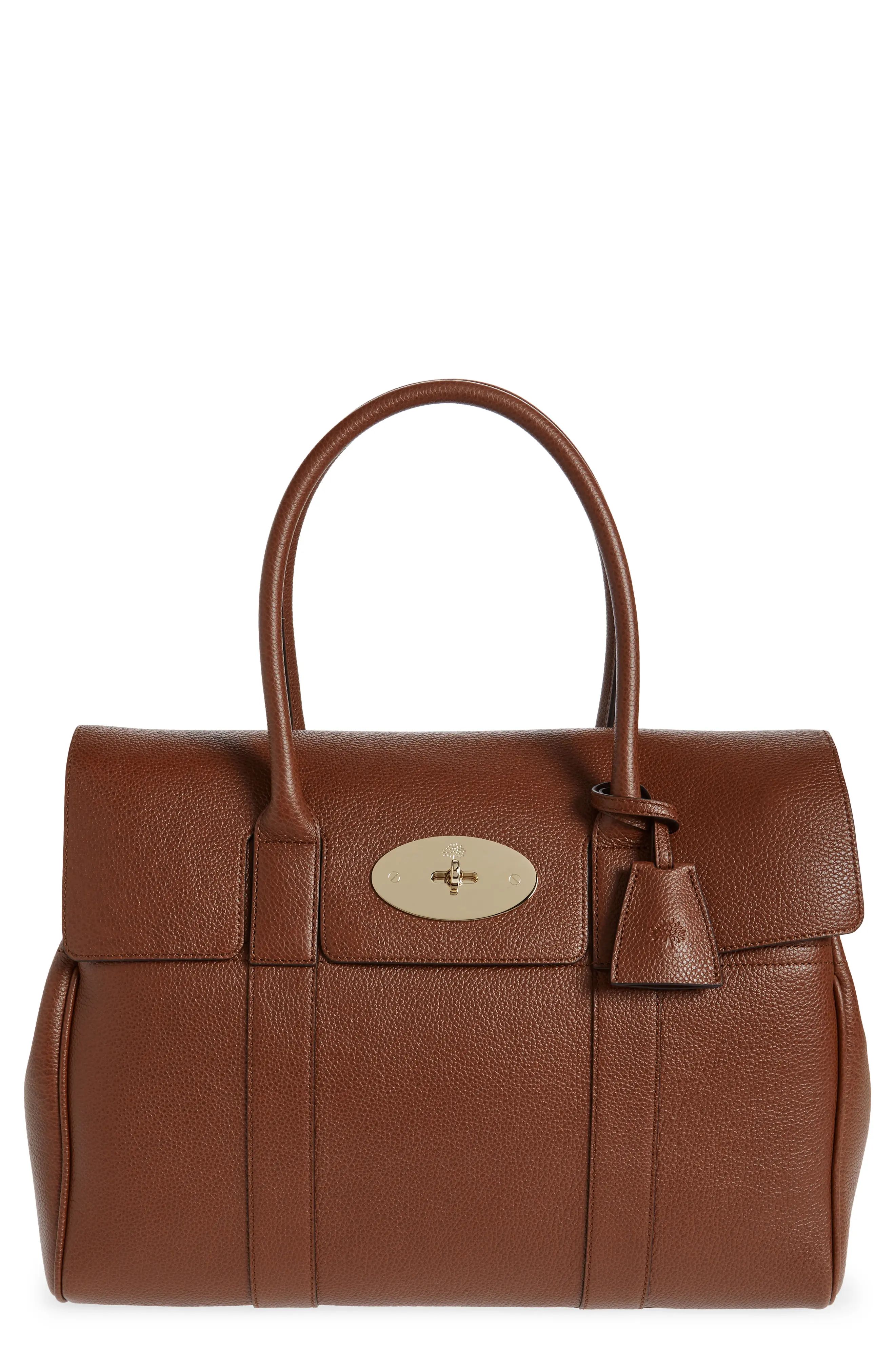 Mulberry Bayswater Grained Leather Satchel in Oak at Nordstrom | Nordstrom