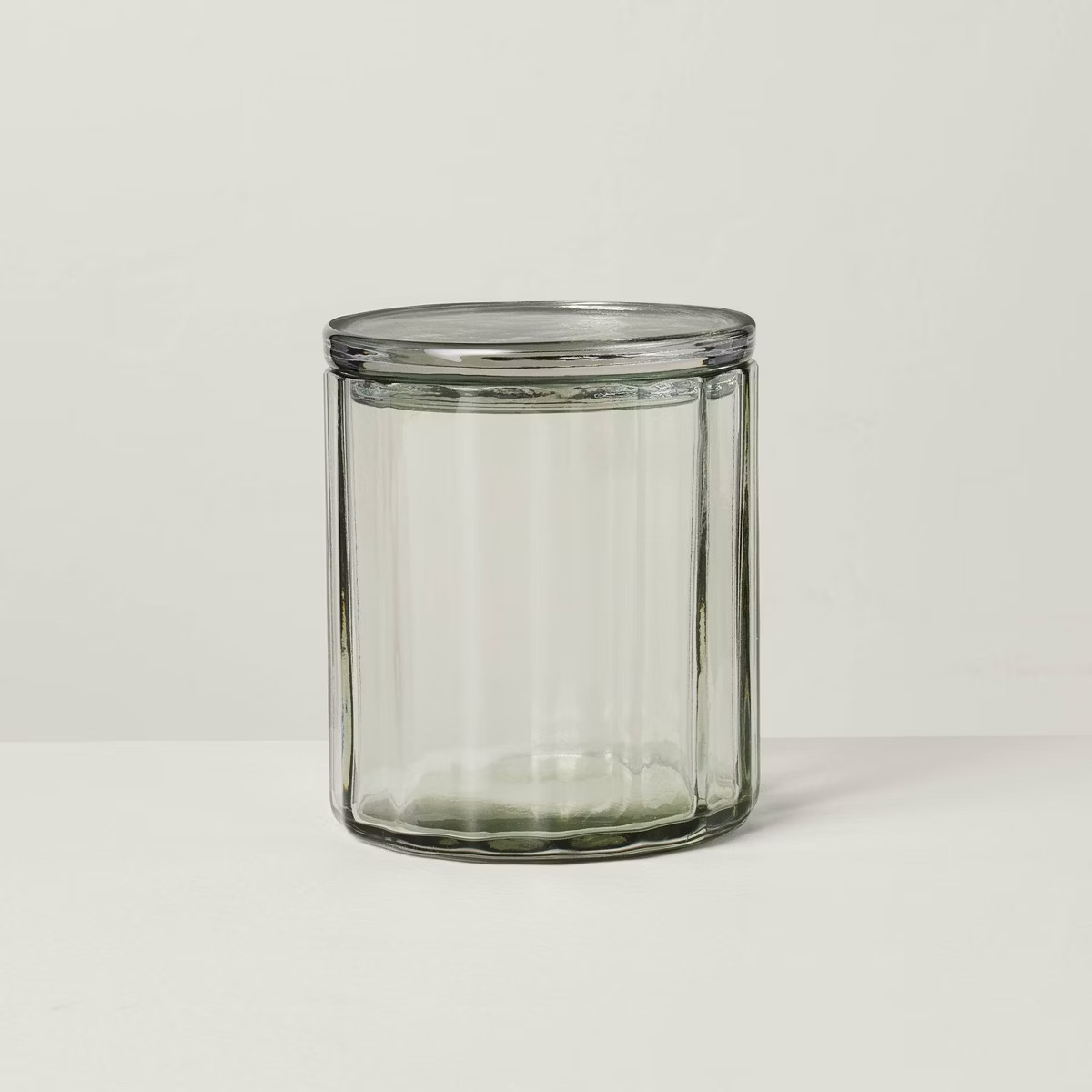 Fluted Glass Bathroom Canister Light Green - Hearth & Hand™ with Magnolia | Target