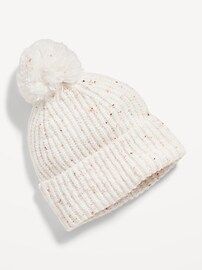 Cozy Sweater-Knit Pom-Pom Beanie Hat for Girls | Old Navy (US)